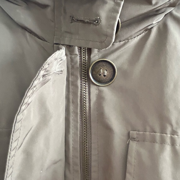 London Fog Woman’s  Beige Military Jacket style - size large- hood, pockets- - Picture 5 of 16